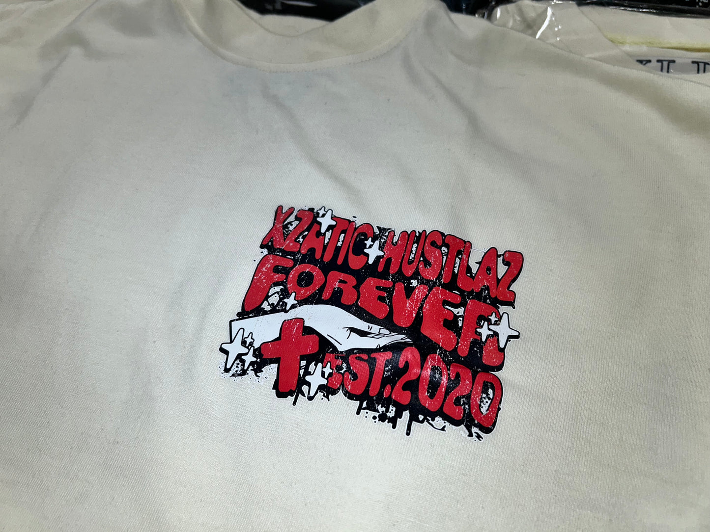 “TRUST IN GOD” oversized cropped tee